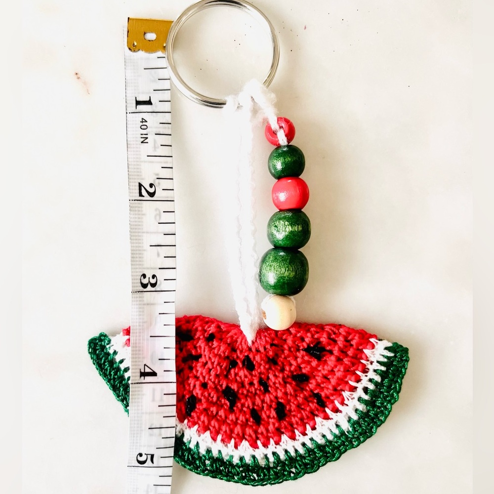 Handmade Colorful Watermelon Keychain - Picture 2 of 4